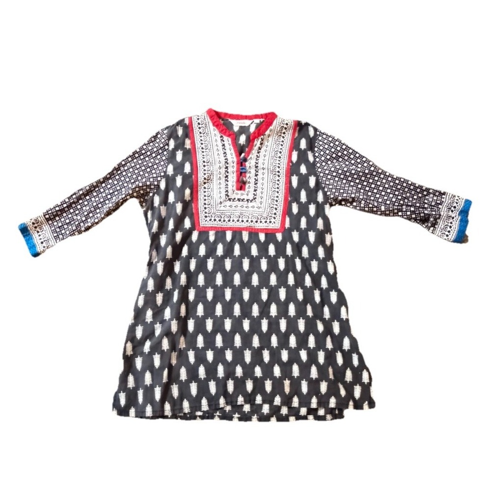 Akkriti Indian Kurti Top Ethnic Tunic Womens Medium/Large Embellished Neckline